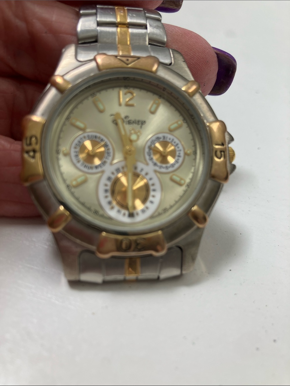 Disney Two-Tone Gold and Silver Chronograph Watch